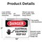 Signmission Electrical Equipment Keep Out Danger Sign, Aluminum, 10in W x 7in L, 2PK OS-2PACK-DS-A-710-L-1738 - alternate 4